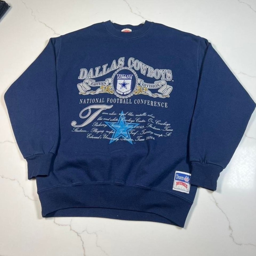 Vintage 90s Dallas cowboys nutmeg graphic heavyweight crewneck sweatshirt